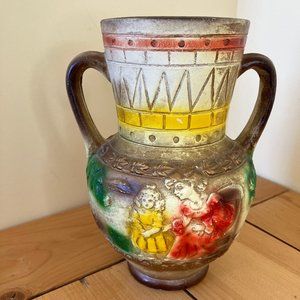 Wittington Imports 2-Handle Vase Urn Embossed Mother & Child Made in Japan